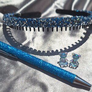 Rhinestone Headband, Bling Pen and Cute Gummi Bear Earrings